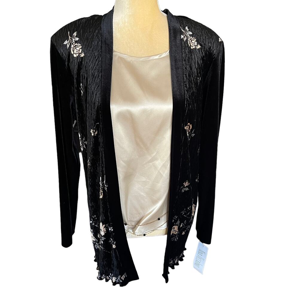 Nina Piccalino NEW Fancy Velvet Blouse with Attached Top Size 12 NWT